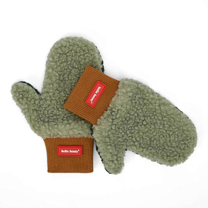 Варежки меховые Hello Hossy "Heaty Neo", мятно-фисташковые